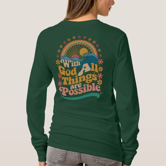 Camiseta Poderosa mensagem de fé e esperança inspiradora (Verso)