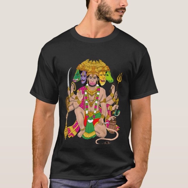 Camiseta Poderosa Panchmukhi Hanuman (Frente)