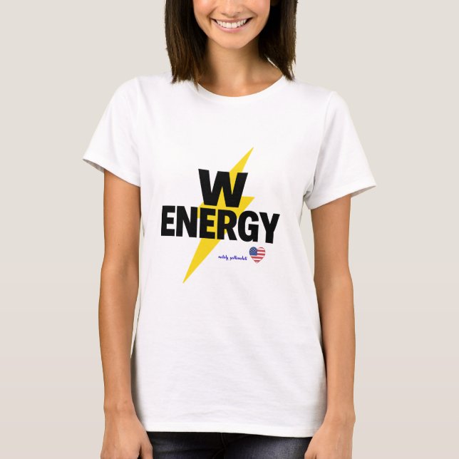 Camiseta Poderoso Design Motivacional de Raio de Energia (Frente)