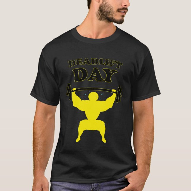 Camiseta Poderoso Dia do Destaque Engraçado Dizendo Gym Bar (Frente)
