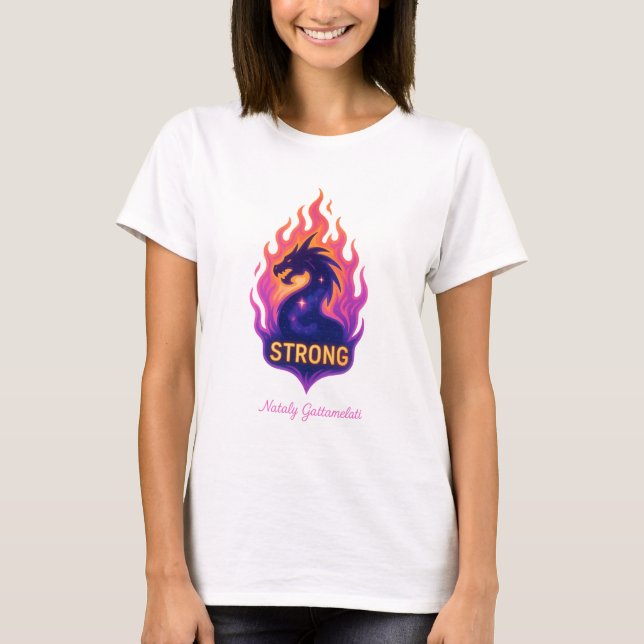 Camiseta Poderoso Fogo de Dragão — Design Motivacional Fort (Frente)