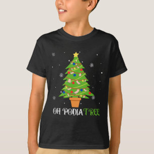 Camiseta Podiatria da árvore de natal, polidatrista médico 