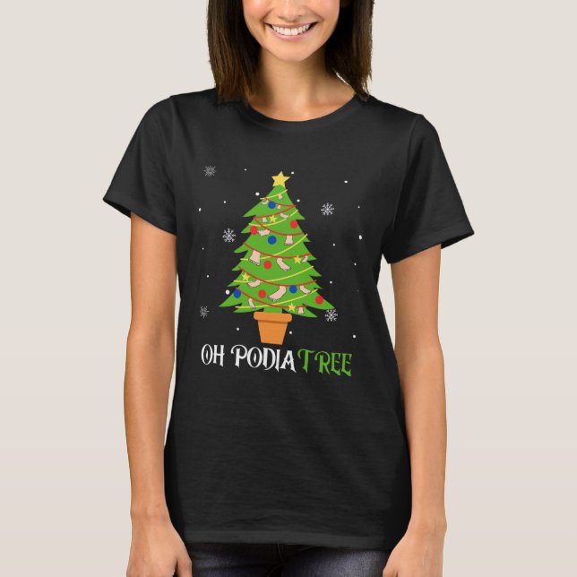 Camiseta Podiatry Christmas Tree Podiatrist Foot Medical Is (Frente)
