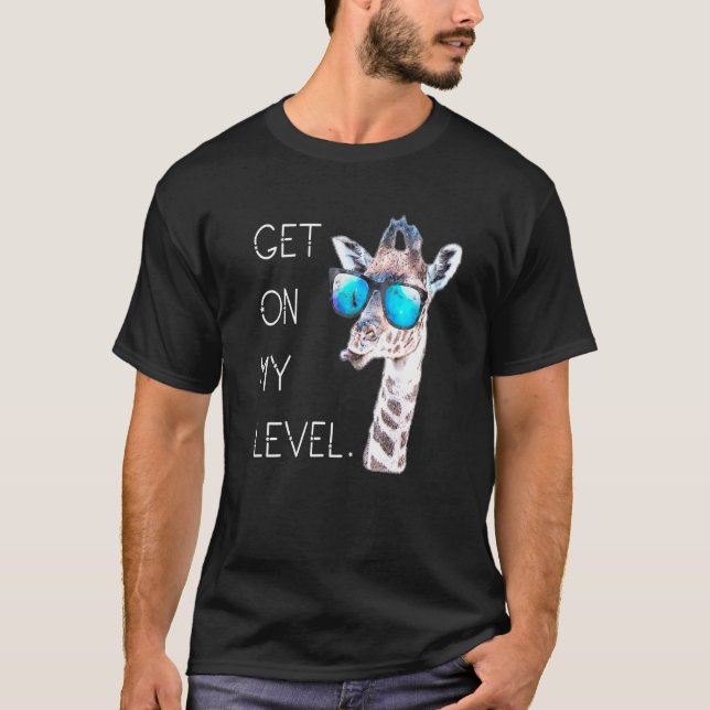 Camiseta Põe-te no meu nível de gambas Girafa Gigante Zoo A (Frente)
