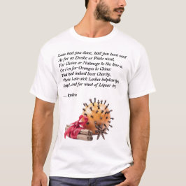 Camiseta Poema de Dryden sobre Cravos e Laranjas