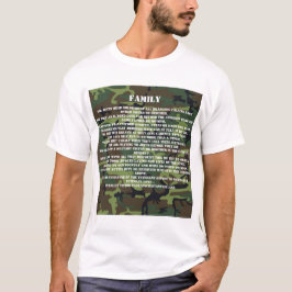 Camiseta Poema de Irmão e Irmã Militar chamado Família