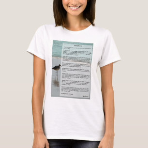 Camiseta Poema dos Desiderata - gaivota na cena da praia