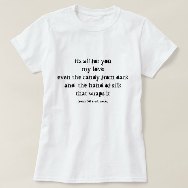 Camiseta Poema sobre amor e escuridão (Frente do Design)