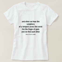 Camiseta poema sobre vida e amor