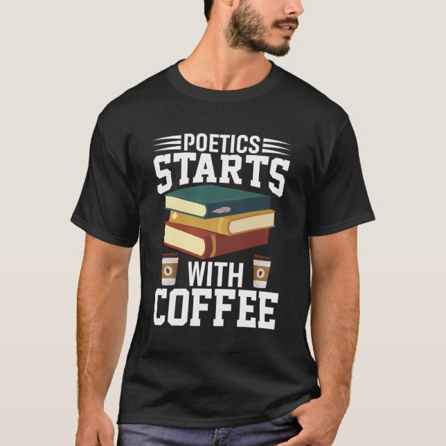 Camiseta Poesia Começa Com Poeta De Café (Frente)