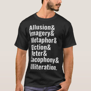 Camiseta Poesia Dispositivos Literários Palavras Literárias