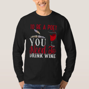 Camiseta Poeta Beber Vinho Poesia Poesia Poesia Poemas Escr