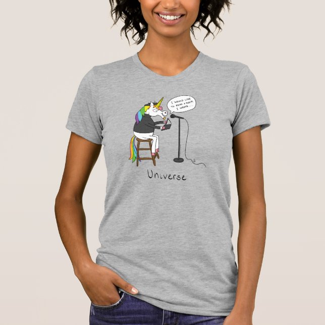 Camiseta Poeta de Poesia de Unicórnio Engraçado (Frente)