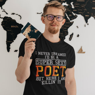 Camiseta Poeta Nunca Sonhou Um Escritor De Literatura Engra