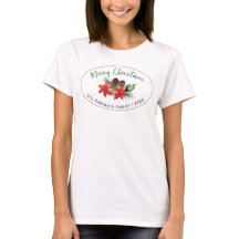 Poinsettia de Aquarela Natal Família Personalizado