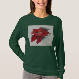 Camiseta Poinsettia — Pintura de Natal
