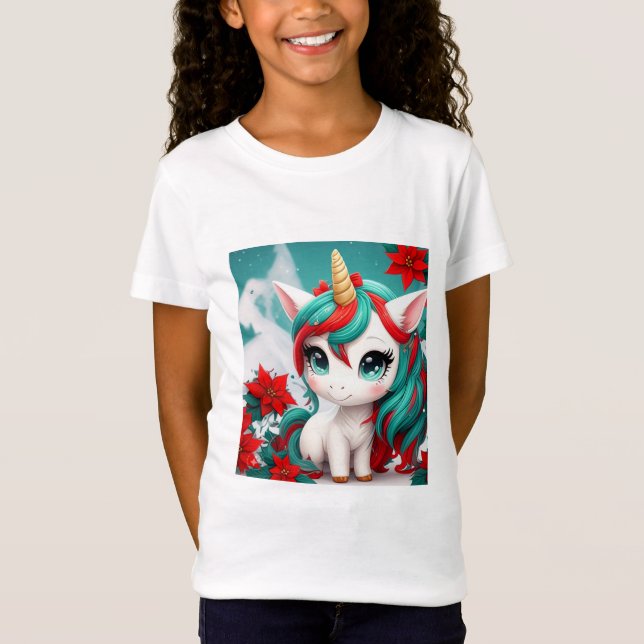 Camiseta Poinsettia Unicorn (Frente)