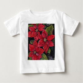 Camiseta Poinsettia Vibrante Em Aquarela