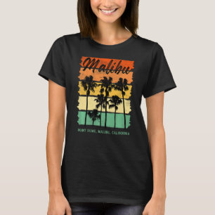 Camiseta Point Dume Malibu California Palm Trees Retro Trav