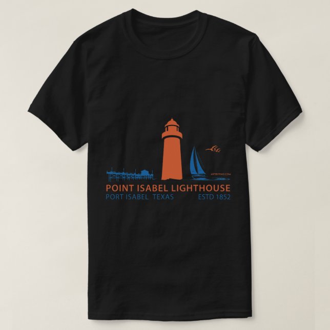 Camiseta Point Isabel Lighthouse, Port Isabel, Texas, Horiz (Frente do Design)