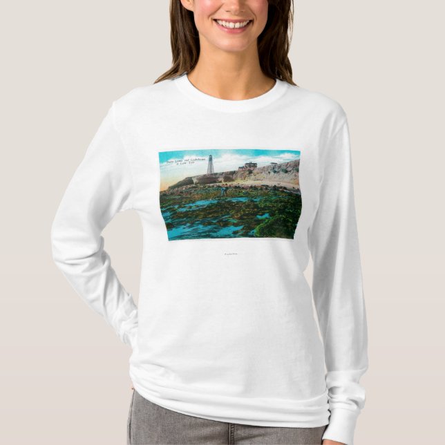 Camiseta Point Loma e farol na maré baixa (Frente)