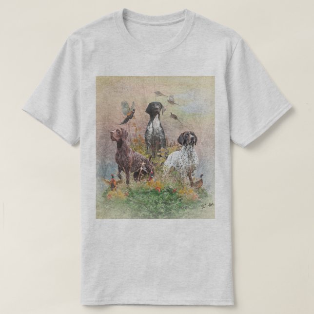 Camiseta Pointer Alemão de Cabelo Curto (Frente do Design)