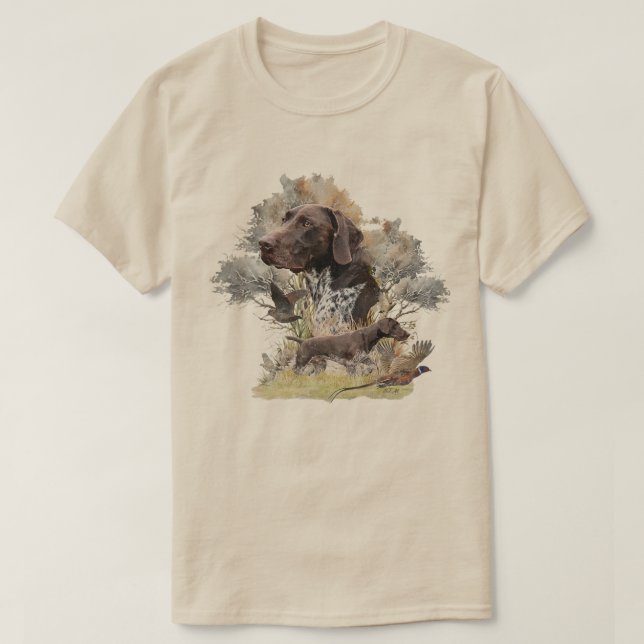 Camiseta Pointer Alemão de Cabelo Curto  (Frente do Design)