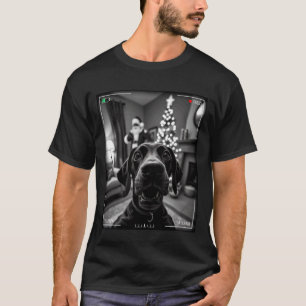 Camiseta Pointer Alemão de Cabelo Curto Pega Papai Noel na