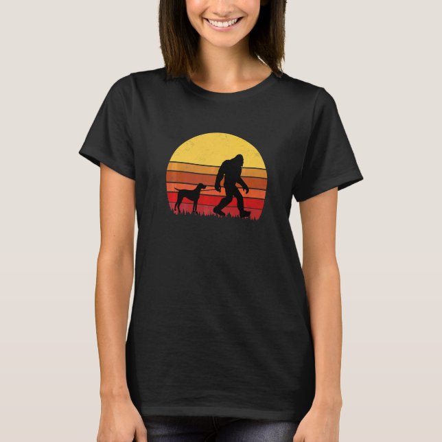 Camiseta Pointer Alemão de Cabelo Curto Retrô Cachorro (Frente)