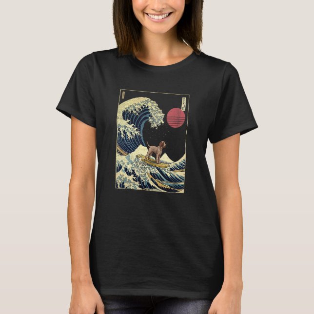 Camiseta Pointer Alemão de Cabelo Raspado Onda de Kanagawa  (Frente)