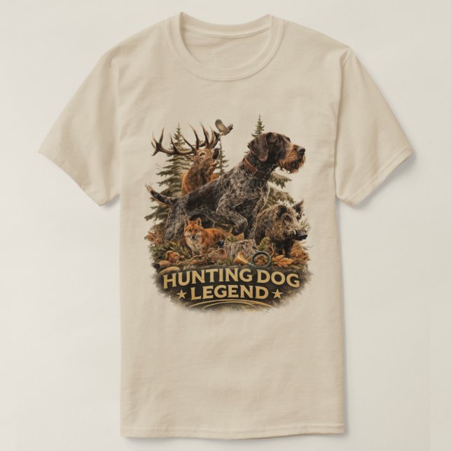 Camiseta Pointer Alemão de Pelo Cabeludo (Frente do Design)