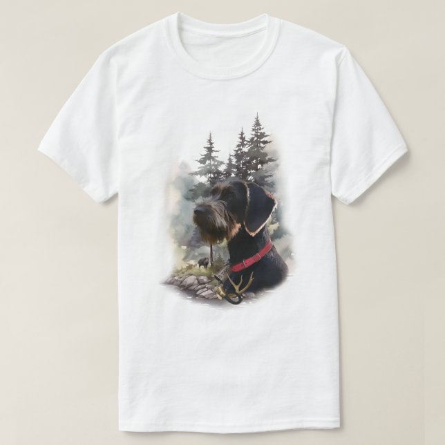Camiseta Pointer Alemão de Pelo Cabeludo (Frente do Design)
