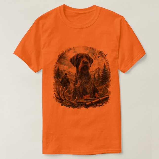 Camiseta Pointer Alemão de Pelo Cabeludo (Frente do Design)