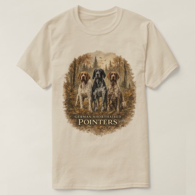 Camiseta Pointer Alemão de Pelo Curto (Frente do Design)