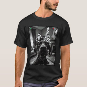Camiseta Pointer Alemão de Pelo Curto Pega Papai Noel na Câ
