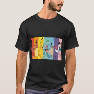 Camiseta Pokã ©Mon Shot Poke Retrato Rainbow