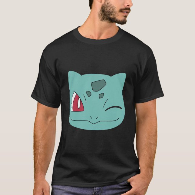 Camiseta Pokémon Bulbasaur Big Face Piscar os olhos (Frente)