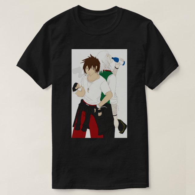 Camiseta Pokemon Trainers - Micheal e Fredrick (Frente do Design)