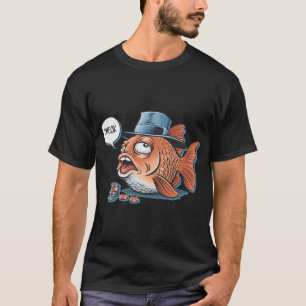 Camiseta Poker Fish - Caricatura Engraçada