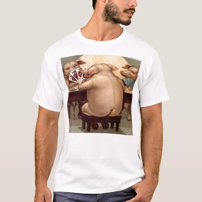 Camiseta Poker Hog: Tubarão de Cartão do Arkansas (Frente)