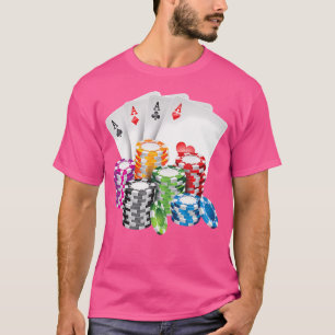 Camiseta Poker King Queen Card Casino Chip Gambling