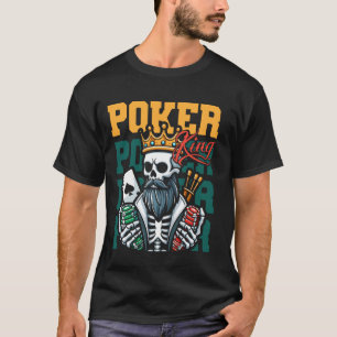 Camiseta Poker Skeleton Gambler Texas - Cartões Apostados