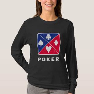 Camiseta Poker Texas Holdem Omaha Cartões de Casino Espadas