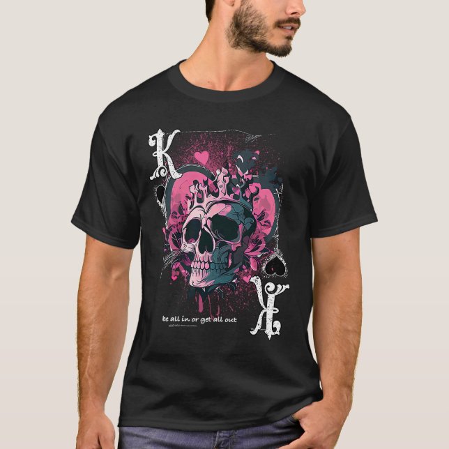 Camiseta Poker Tocando Cartaz Rei Do Crânio (Frente)