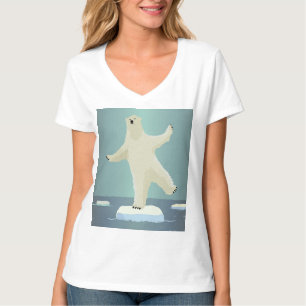 Camiseta Polar Bear Balancing on Iceberg Trabalho de arte