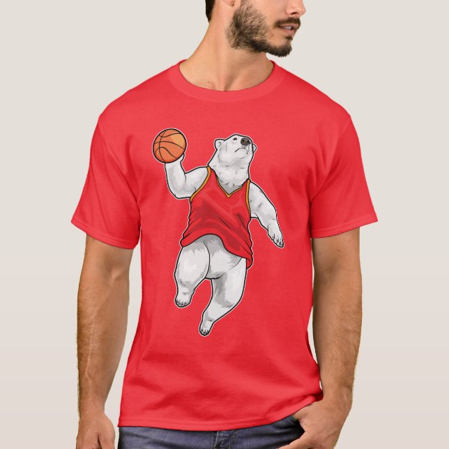 Camiseta Polar bear Basketball player Basketball Sports (Frente)