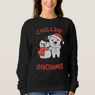 Camiseta Polar Bear Chillin Com Meu Snowmie Snowman Pun