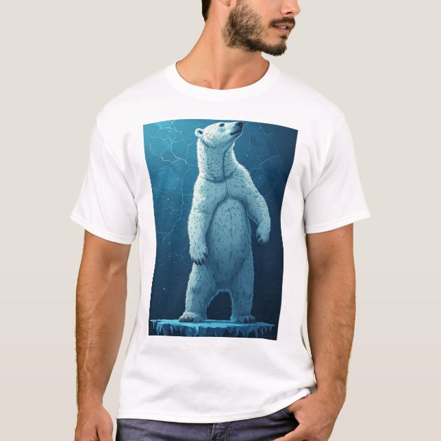 Camiseta Polar Bear Made Of Ice Shards Standing Tall Arctic (Frente)