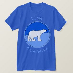 Camiseta Polar Bear Mãe e Pintura em Cubo - Arte Selvagem