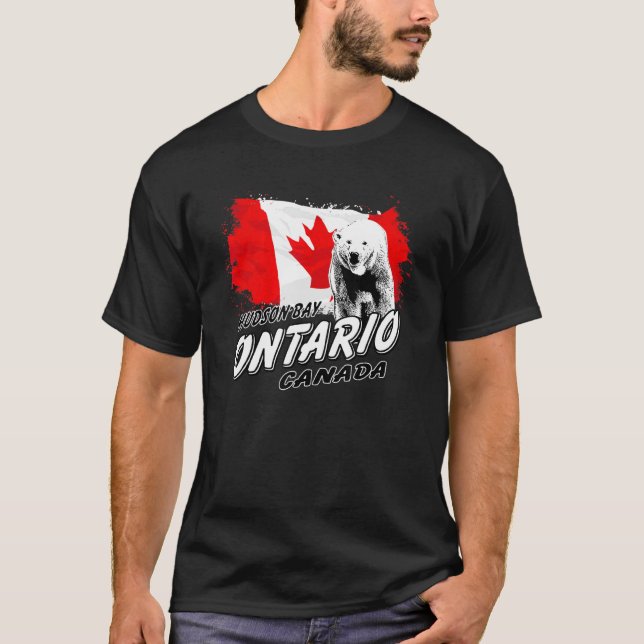 Camiseta Polar Bear Ontario Canada Flag Maple Leaf (Frente)